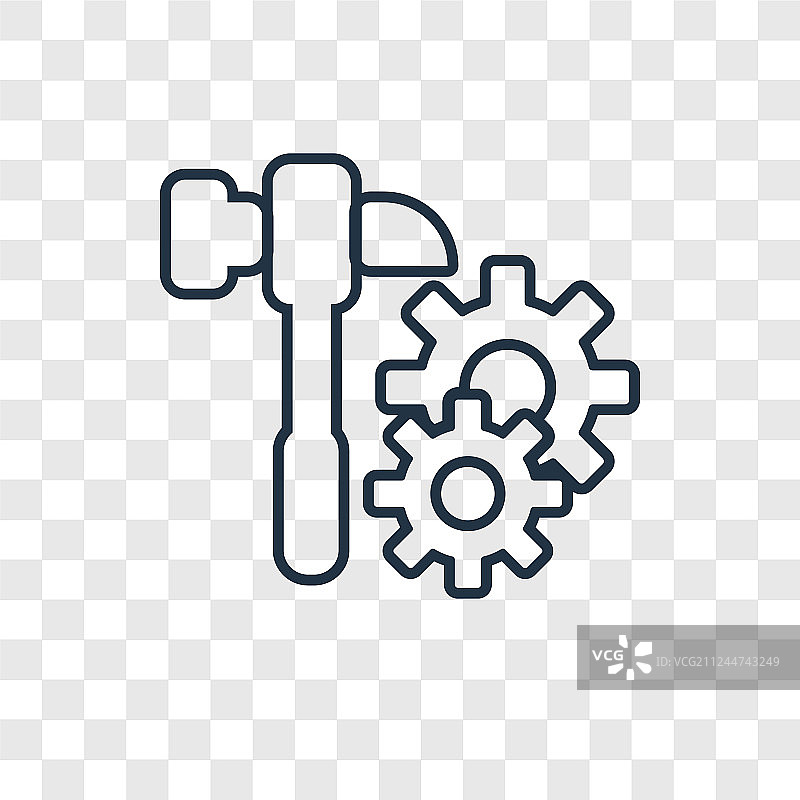 透明背景上的线性工具概念图标图片素材