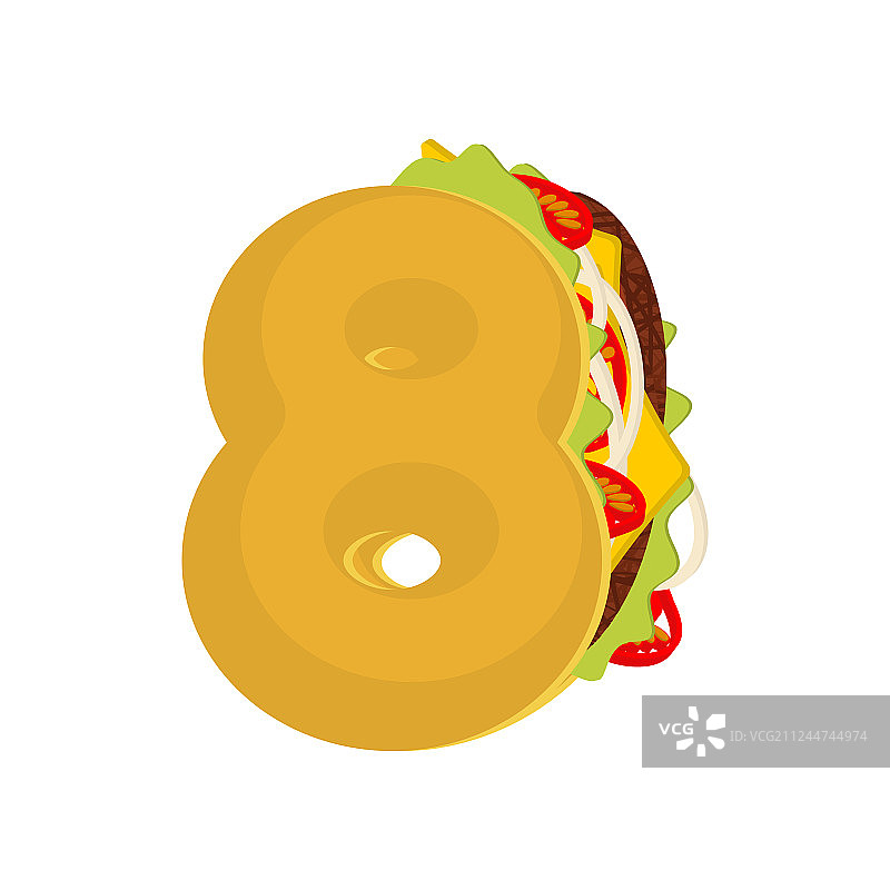 墨西哥快餐玉米卷饼数字8字体图片素材