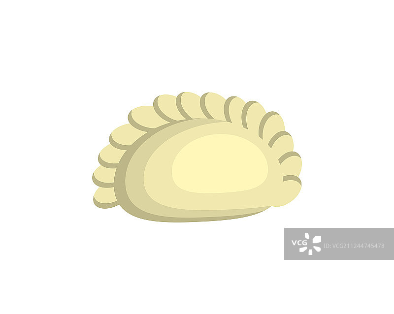 白色背景的单个饺子卡通设计图片素材