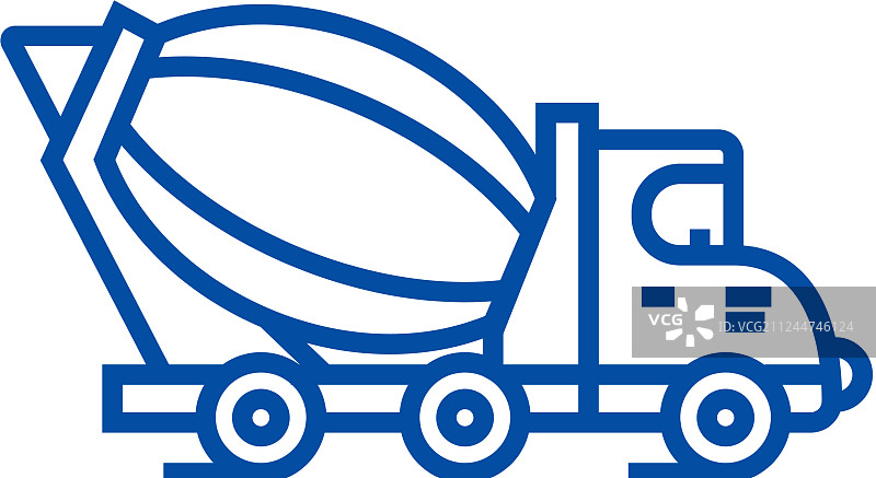 混凝土搅拌车线条图标概念图片素材