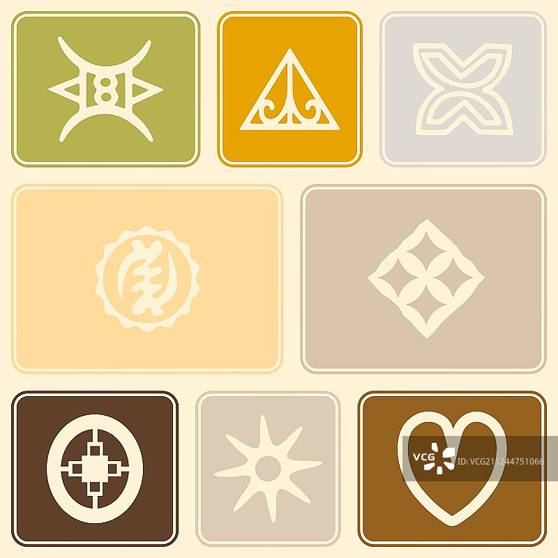 阿丁克拉符号无缝图案图片素材