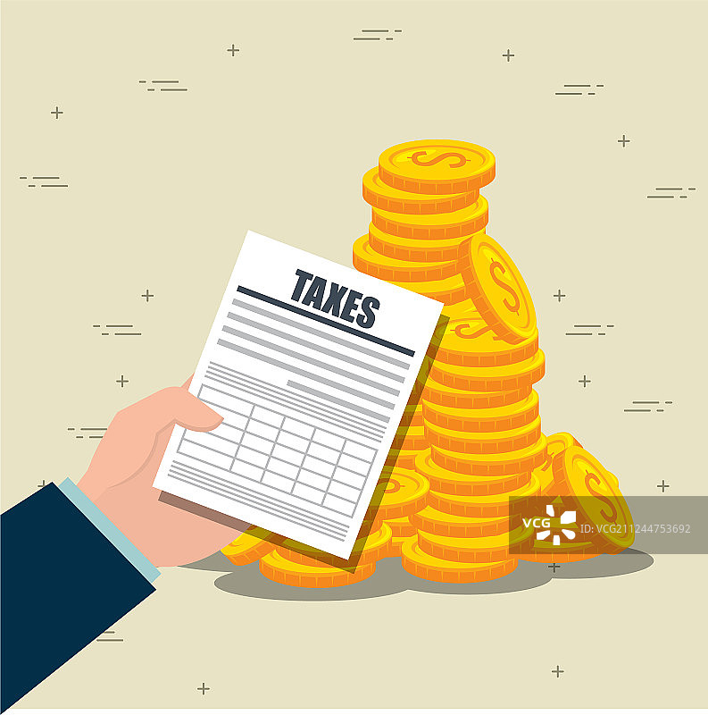 税务义务与经济图标图片素材