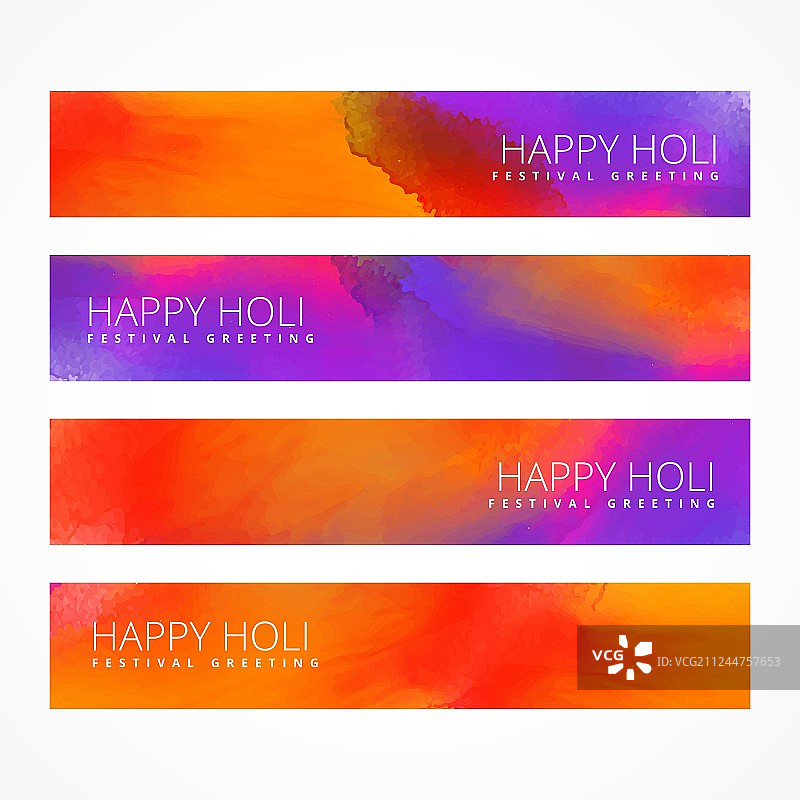 彩色洒红节banner合集图片素材