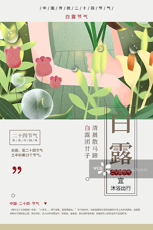 中国风白露二十四节气海报图片素材