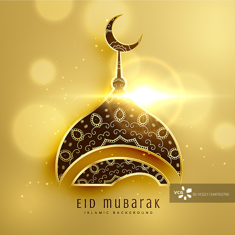 伊斯兰开斋节的精美清真寺设计图片素材