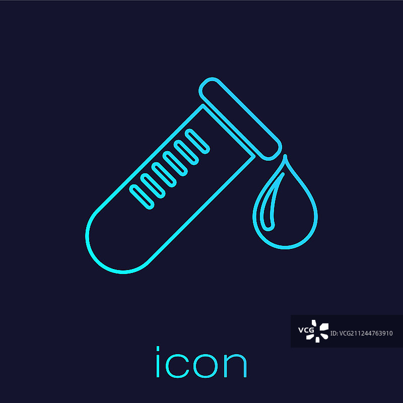 带血滴的绿松石色试管或烧瓶图片素材