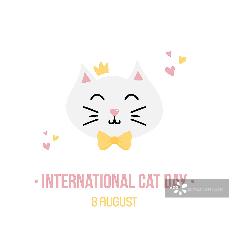 国际猫咪日贺卡图片素材