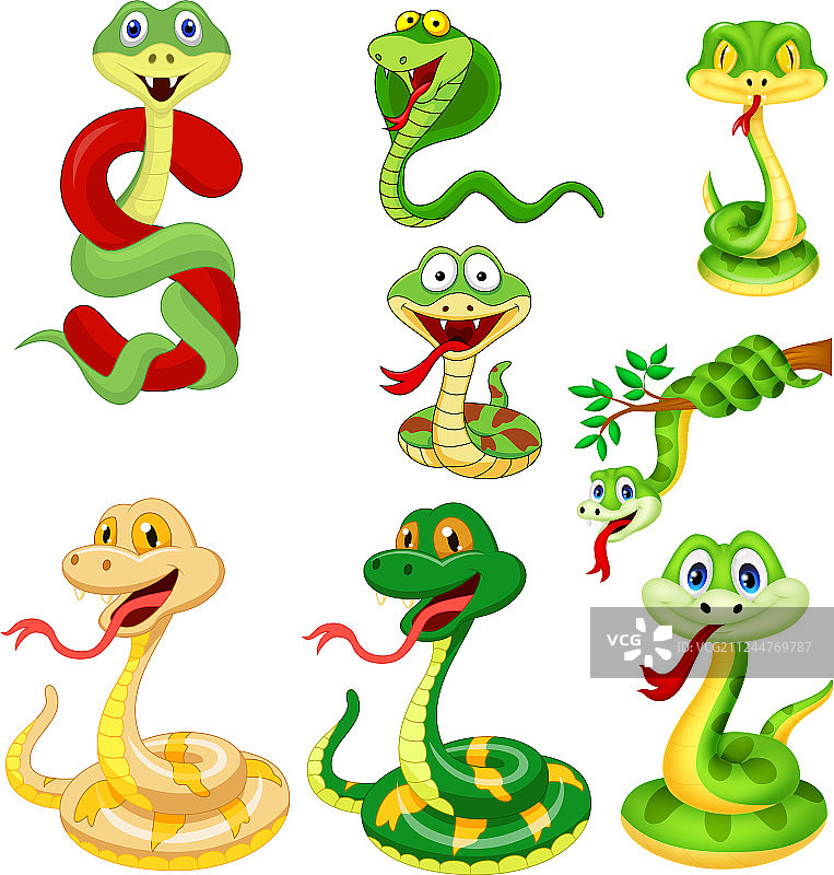 卡通蛇合集图片素材