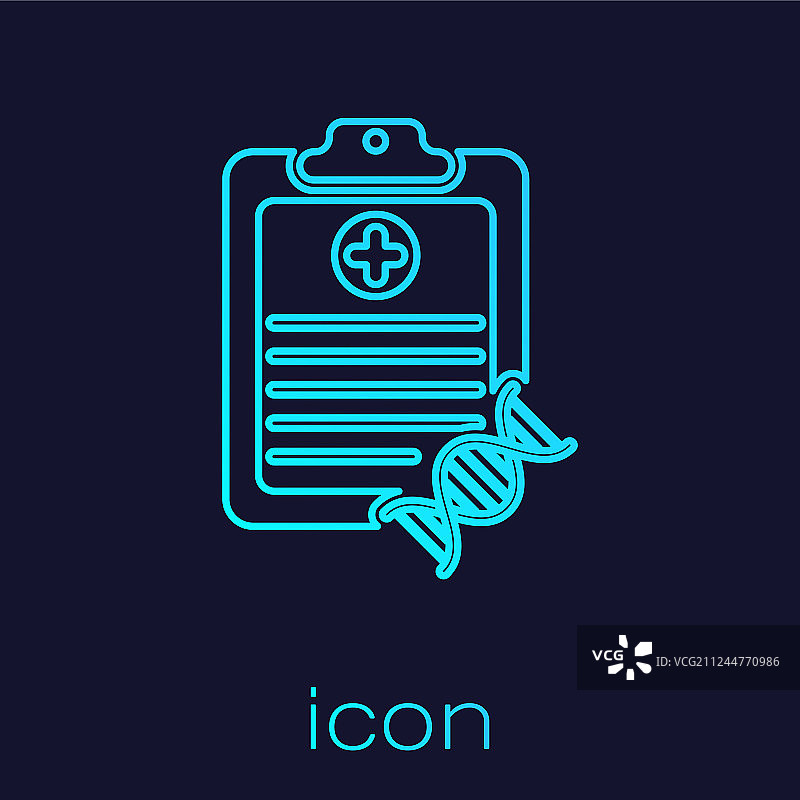 绿松石色写字板DNA分析线条图标图片素材