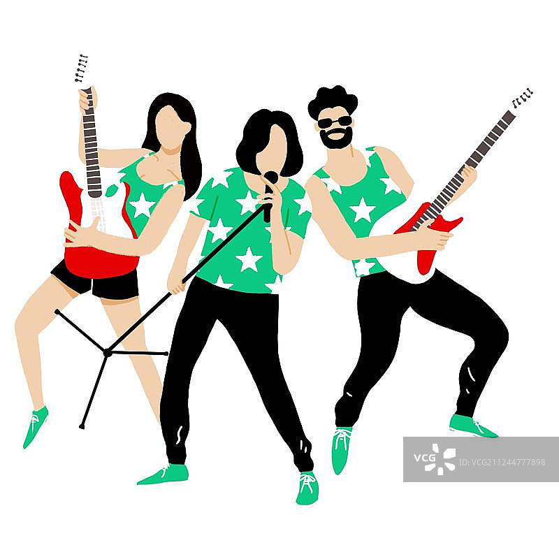 音乐节乐队演奏人物扁平风图片素材