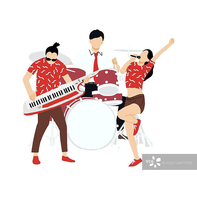 音乐节乐队演奏人物扁平风图片素材