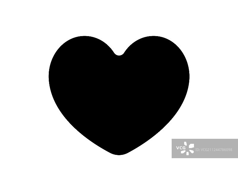 黑色爱心图标剪影图片素材