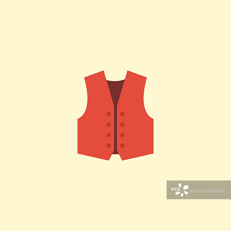 扁平风格马甲元素图标图片素材