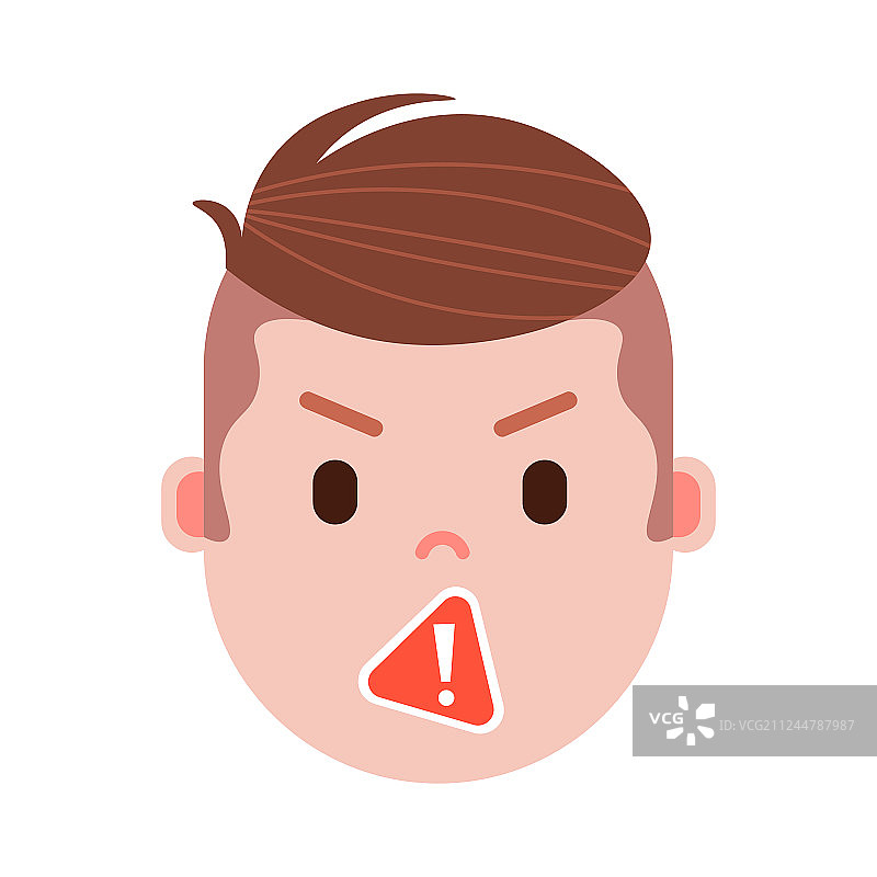 带有面部表情的男孩头像表情符号图片素材