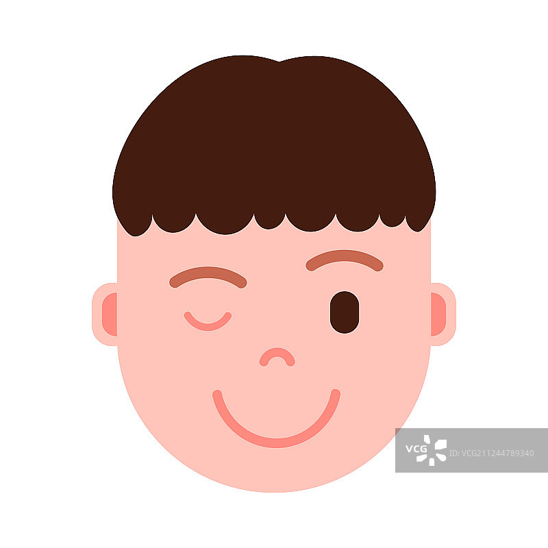 有面部表情的男孩头像表情符号图片素材
