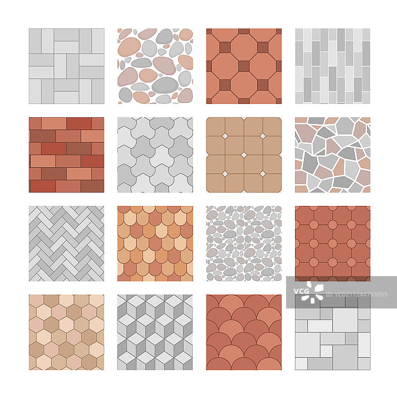 铺路石和砖块无缝图案图片素材