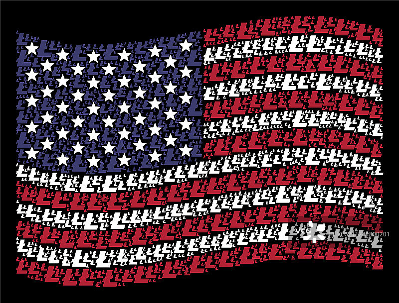 美国国旗的程式化组合图片素材