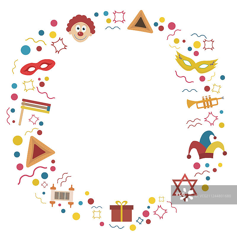 光明节主题扁平设计图标边框图片素材