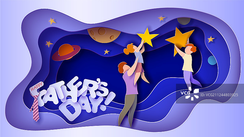 父亲节快乐剪纸贺卡图片素材