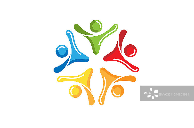 彩色人群团队标志图片素材