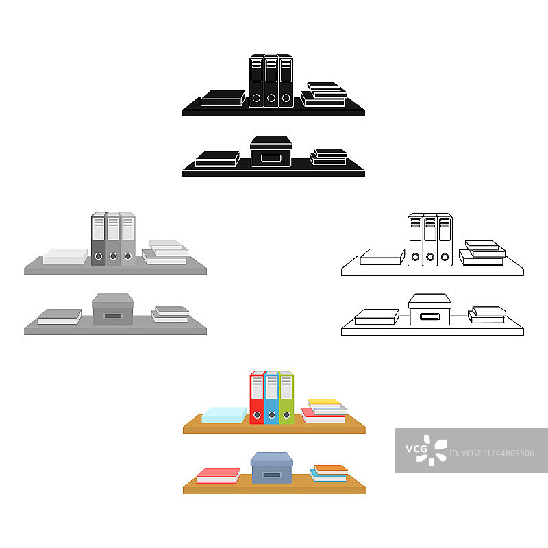 卡通风格的办公室文件架图标图片素材