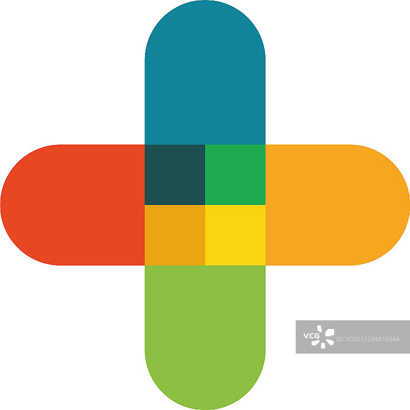 十字彩色图标抽象加号符号图片素材