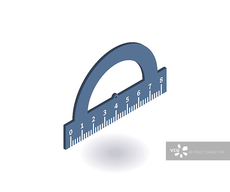 量角器尺子2.5D图标图片素材