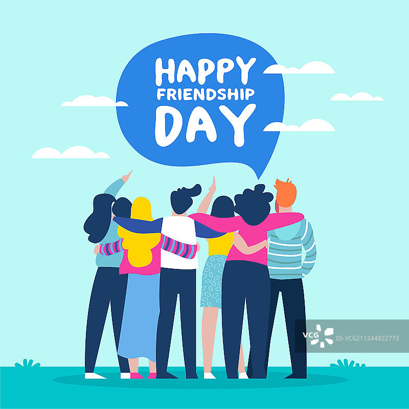 朋友团体友谊日贺卡图片素材