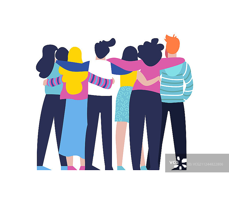不同人群的友好拥抱图片素材
