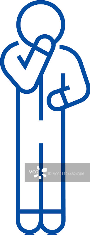 疑问的男人线条图标概念图片素材