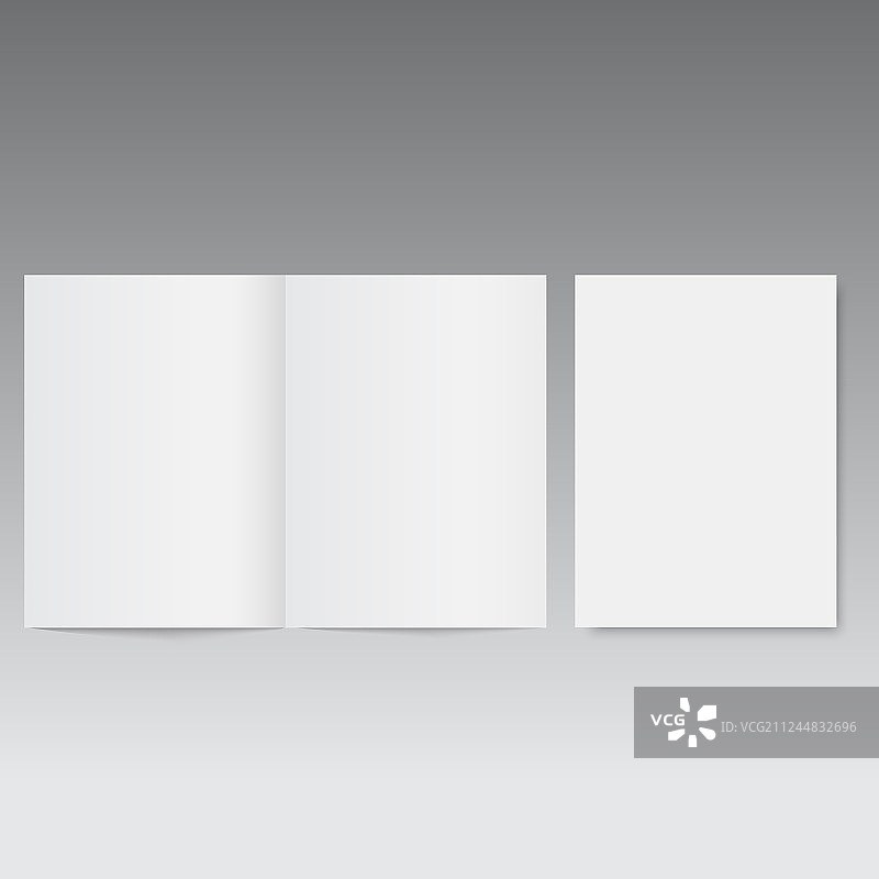 打开的杂志或宣传册样机图片素材
