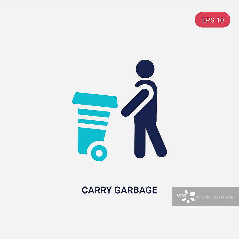 垃圾搬运双色图标图片素材