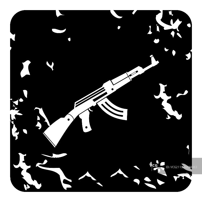 卡拉什尼科夫自动步枪图标，复古风格图片素材