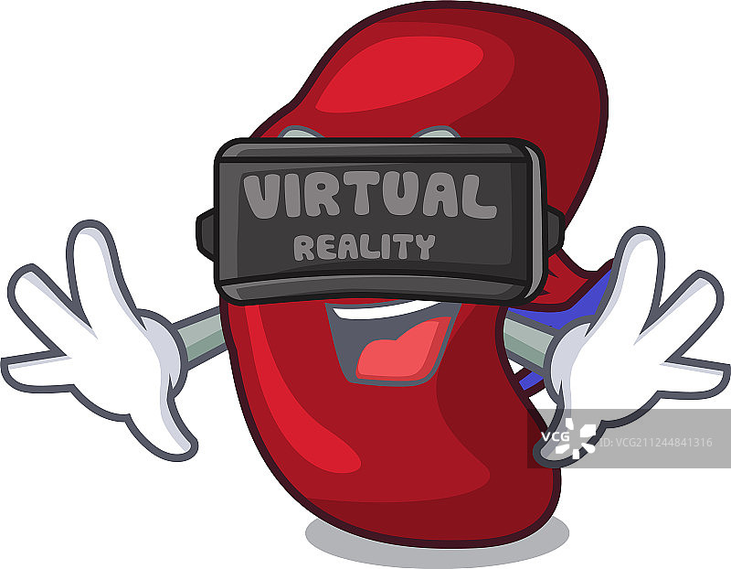 虚拟现实卡通风格脾脏吉祥物图片素材