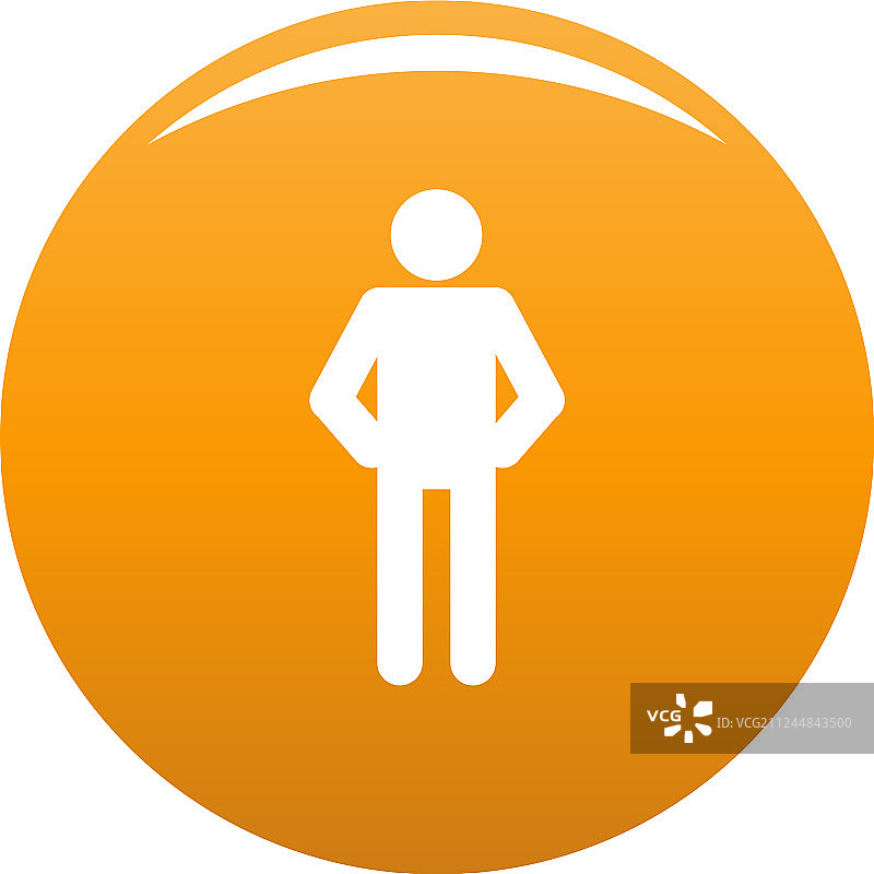 橙色火柴人图标图片素材