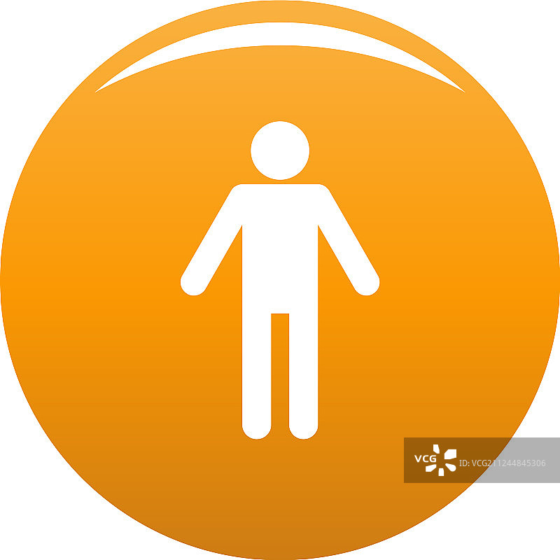 橙色火柴人图标图片素材