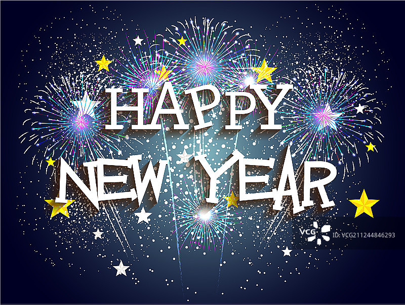 为庆祝2019新年燃放的烟花图片素材