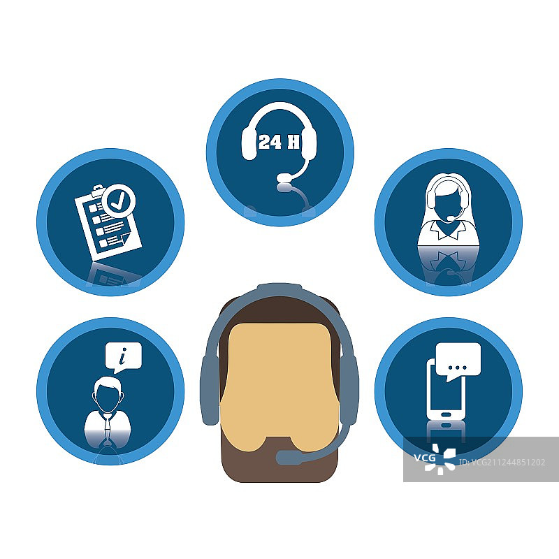 客户服务技术服务图标集图片素材
