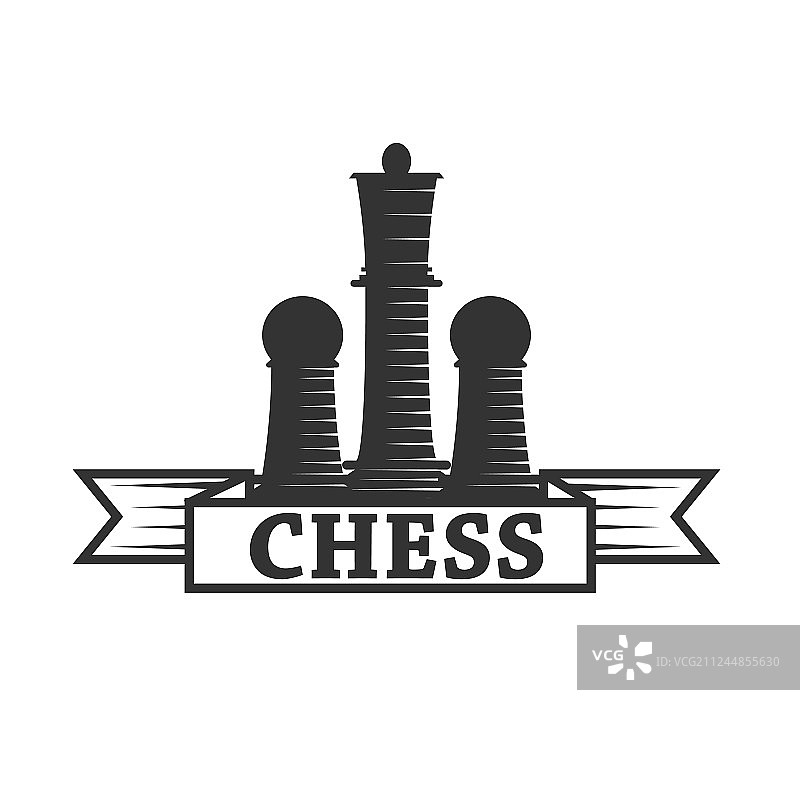 棋士国王国际象棋俱乐部图标模板图片素材