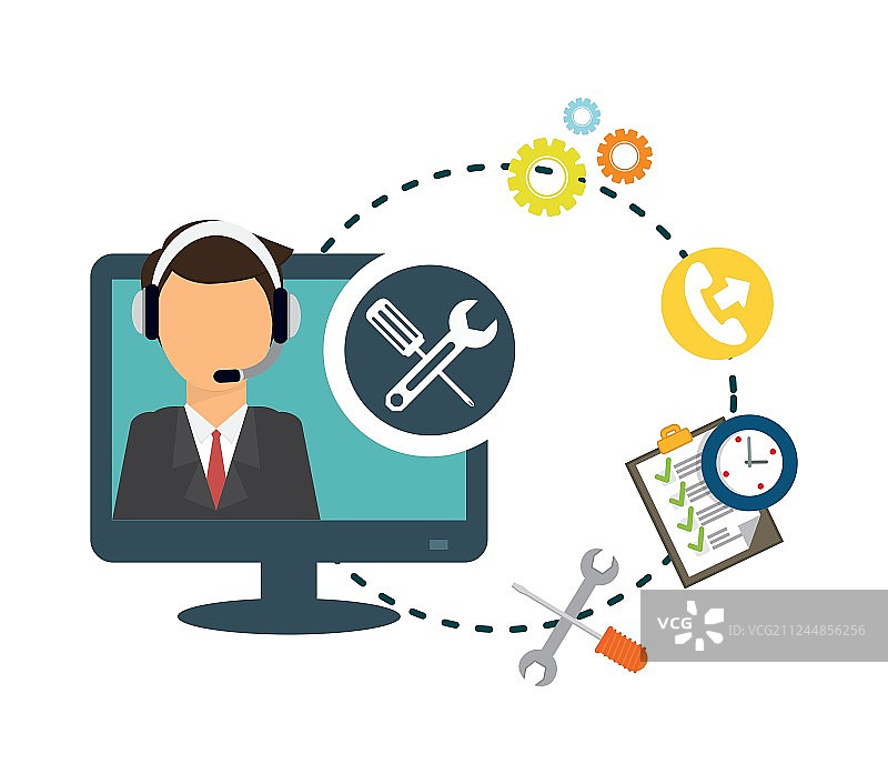 客户服务技术服务图标集图片素材