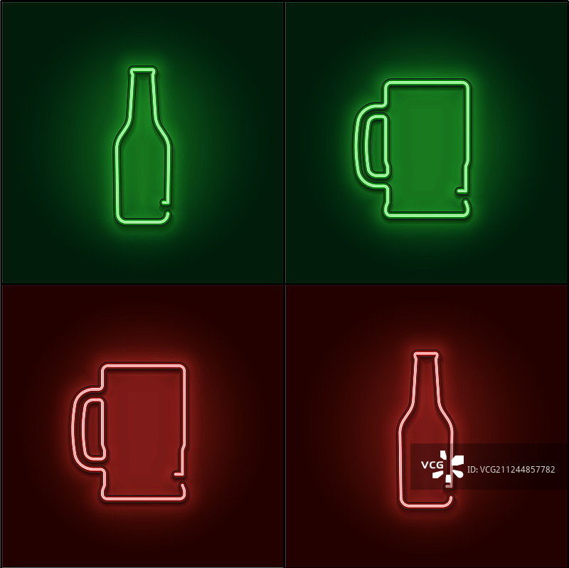 霓虹啤酒标志图片素材