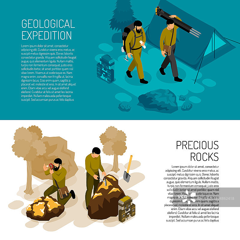 地质学家2.5D Banner图片素材