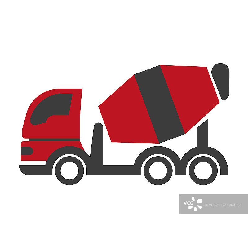 水泥运输车图标扁平艺术设计图片素材
