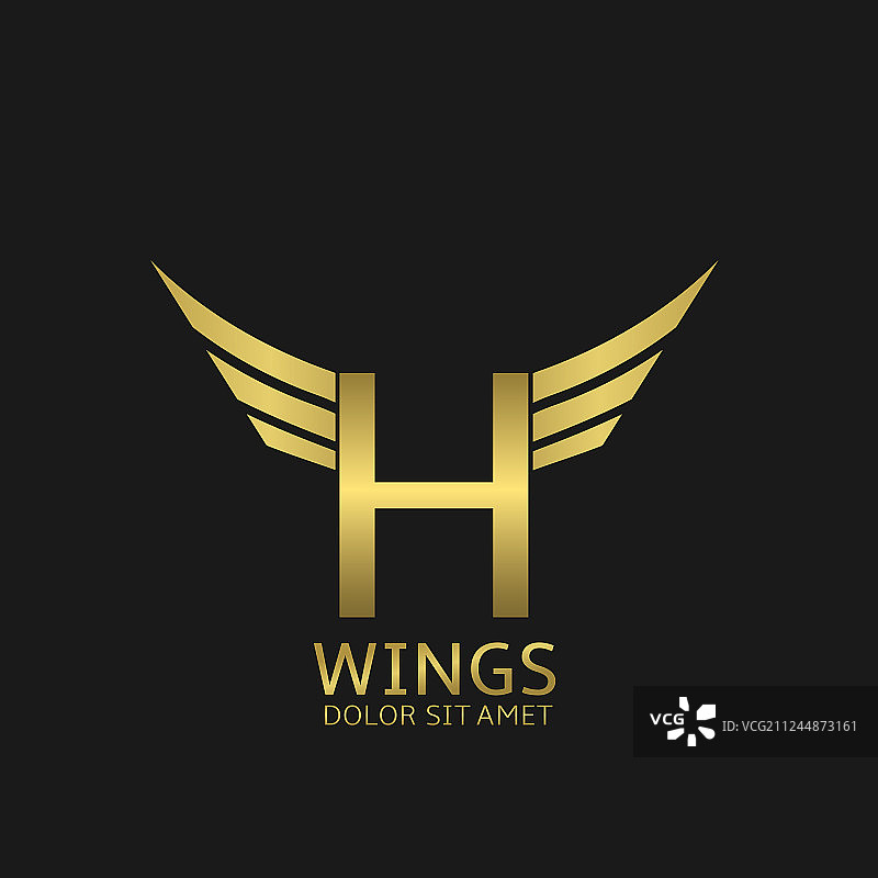 翅膀H字母Logo图片素材