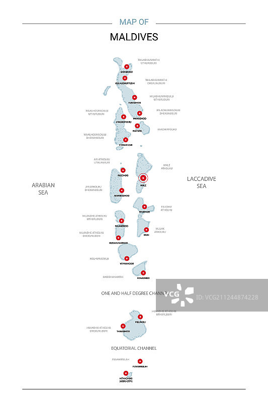 带有红色图钉的马尔代夫地图图片素材