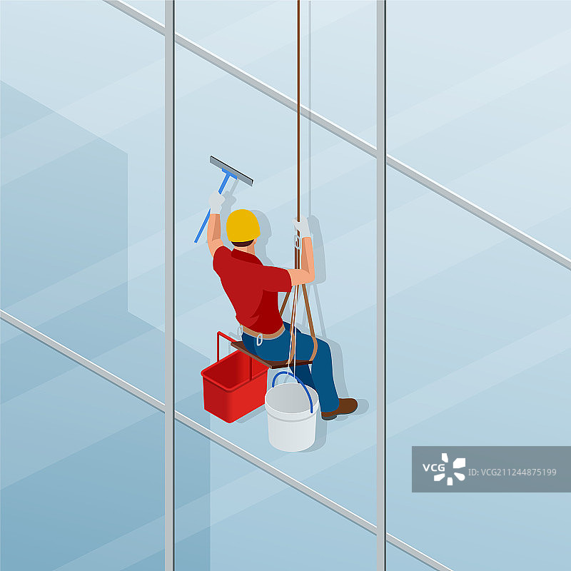 用刮刀清洗窗户图片素材