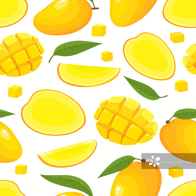 卡通芒果无缝图案图片素材