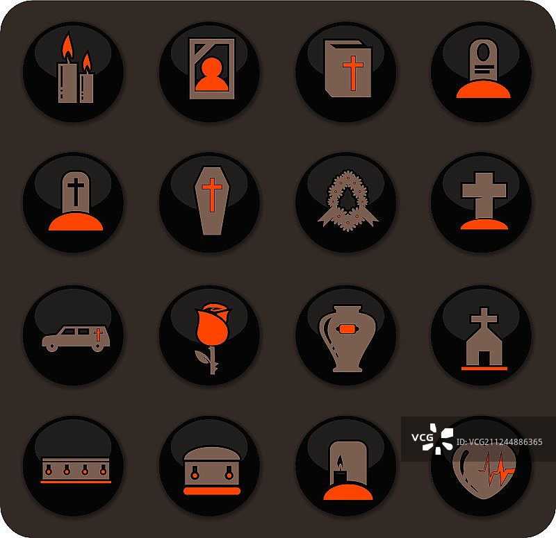 殡葬服务图标合集图片素材