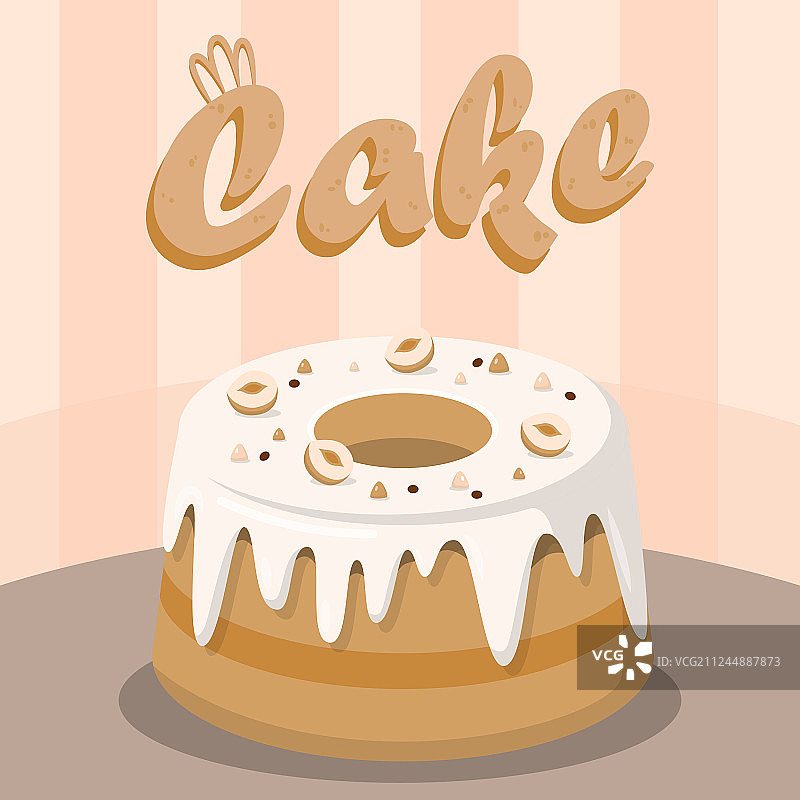 坚果美味蛋糕扁平风格社交媒体banner图片素材