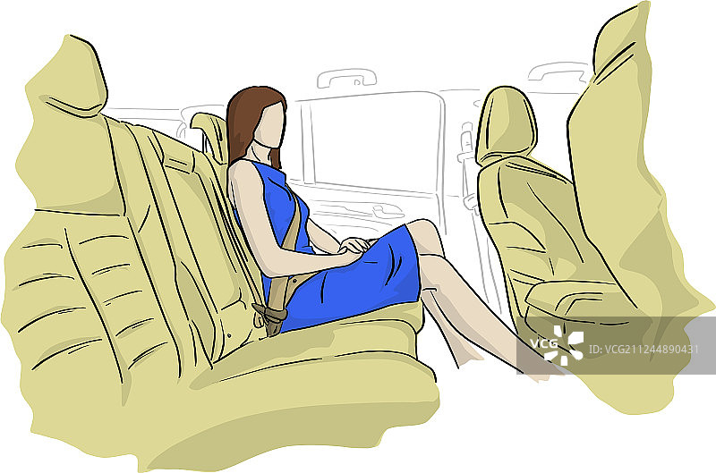 坐在车里的女商人图片素材